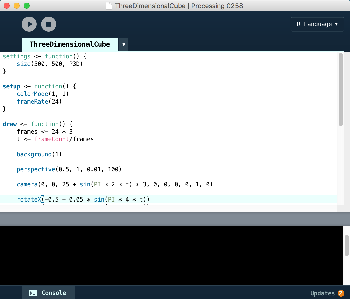 R Language Mode in the Processing IDE